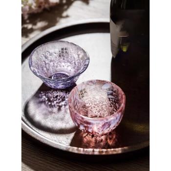 日本進口東洋佐佐木和風彩色玻璃杯日式茶杯清酒杯手工小酒杯套裝