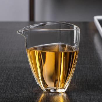 日式直三角公道杯耐熱玻璃杯高端公杯分茶器泡茶功夫茶具茶海茶杯