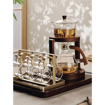 高端新款自動泡茶器磁吸玻璃茶具套裝家用辦公室高端功夫茶杯茶壺