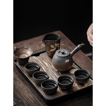 復古鎏金陶瓷功夫茶具家用客廳中式鐵釉輕奢茶壺泡茶器小套裝禮盒