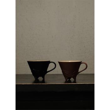 東門茶事【溪元】復古蓮瓣刻花和葫蘆主人杯中式楓葉咖啡陶泥茶杯