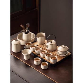 汝窯茶具套裝家用陶瓷茶壺蓋碗高檔輕奢功夫茶杯茶盤整套喝茶茶具