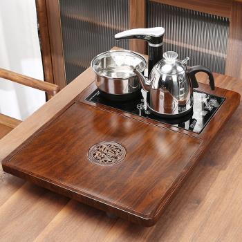 家用功夫茶臺底部上水燒水壺一體小號茶盤高檔全自動紫砂茶具套裝