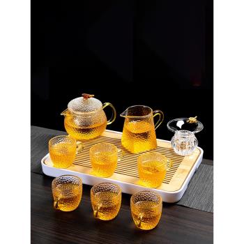 ESSONIO玻璃茶具套裝家用日式泡茶功夫茶杯簡約耐高溫煮茶壺家庭