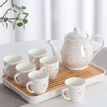 現代茶壺套裝簡約家用茶杯具茶具客廳組合泡茶具整套中式陶瓷茶杯