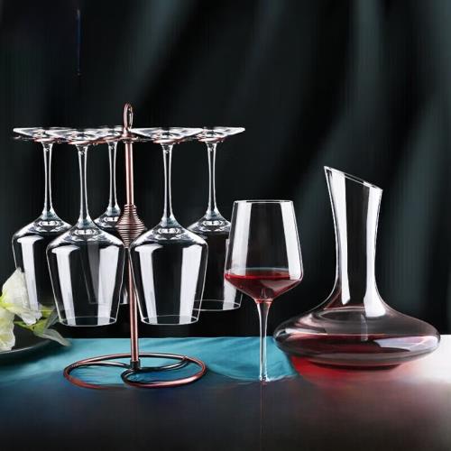 RCR進口水晶玻璃紅酒杯家用葡萄酒高腳杯高檔酒具套裝6只杯子+醒