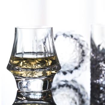 水晶玻璃威士忌酒杯 手工刻花烈酒杯 水晶切子聞香杯品鑒洋酒杯