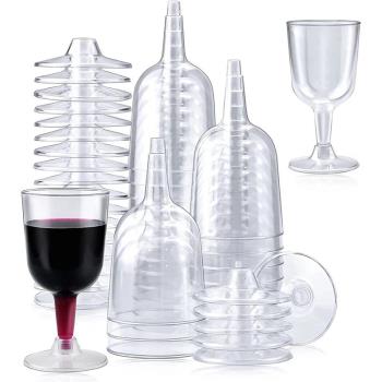 1/6pcs Detachable Wine Glass Portable Detachable Plastic Win
