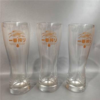 日本麒麟啤酒杯 KIRIN一番榨高足細腰玻璃杯 無鉛玻璃杯 中古品