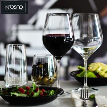 科諾Krosno進口水晶玻璃酒杯一體成型家用擺臺水杯香檳紅酒果汁杯