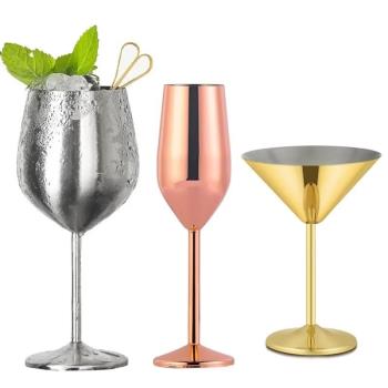 280/500ml Stainless Steel Wine Glass Cocktail Goblet Red Win