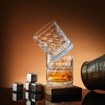 威士忌酒杯家用復古水晶玻璃洋酒杯創意ins風八角啤酒杯酒吧套裝