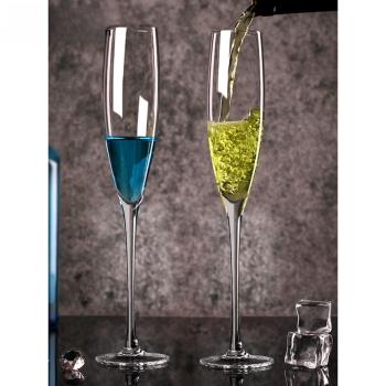 三梵水晶玻璃香檳杯6只套裝家用紅酒杯雞尾酒高腳杯創意歐式2個