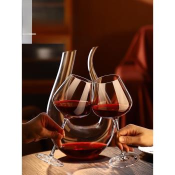 高端勃艮第高腳杯套裝大肚紅酒杯子家用歐式輕奢高檔醒酒器葡萄酒