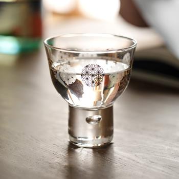 日本進口東洋佐佐木玻璃清酒杯日式麻葉高腳小酒杯家用白酒玻璃杯
