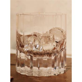 江戶切子水晶杯威士忌杯K9水晶星芒杯輕奢玻璃洋酒杯子威士忌酒杯