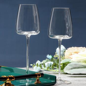歐式新款杯底凸起紅酒杯套裝家用大號玻璃水晶杯葡萄酒高腳杯酒具