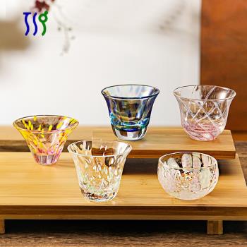 日本東洋佐佐木玻璃杯彩色手工日式清酒杯冷酒燒酒杯茶杯品茗茶杯