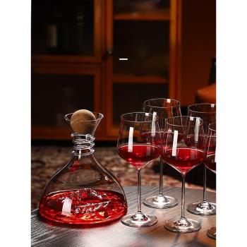 高端郁金香波爾多紅酒水晶高腳杯輕奢高檔家用葡萄酒套裝高顏值