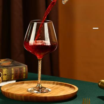 高檔金色輕奢紅酒杯杯架套裝醒酒器水晶玻璃勃艮第高腳杯葡萄酒杯
