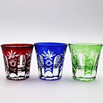 Japanese Edo Short Glass Sake Cup Mini Whisky Steins Hand Ca