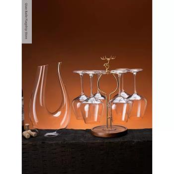 高端高檔水晶玻璃大肚紅酒杯6只裝家用歐式勃艮第高腳杯紅酒酒具