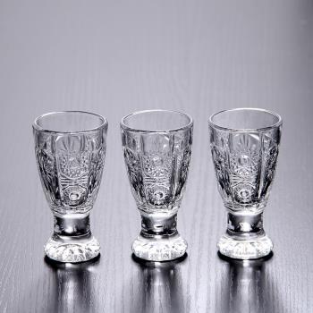 六只裝白酒杯套裝家用小號玻璃烈酒杯創意透明一兩白酒杯子一口杯