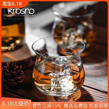 KROSNO進口水晶玻璃古典杯威士忌酒杯品鑒杯郁金香杯家用咖啡杯