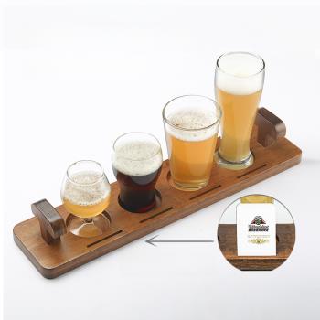 精釀啤酒杯創意T型卡片式手提柄木質酒架小容量試飲杯酒館啤酒杯