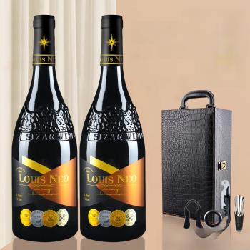 法國進口紅酒17度干紅葡萄酒節日禮盒裝抖音一件代發整箱酒水