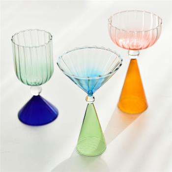 網紅創意玻璃雞尾酒杯子組合套裝酒吧馬天尼杯瑪格麗特杯調酒器皿