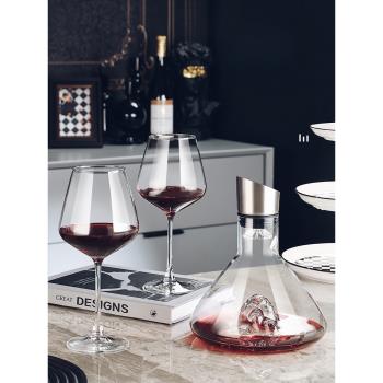 高級感勃艮第紅酒杯醒酒器套裝家用輕奢葡萄酒高腳高檔現代酒具