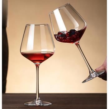 高端大號勃艮第紅酒杯醒酒器套裝家用創意玻璃大肚葡萄高腳杯酒具