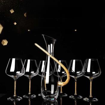 Creative crystal glass 24K gold foil red wine glass Burgundy