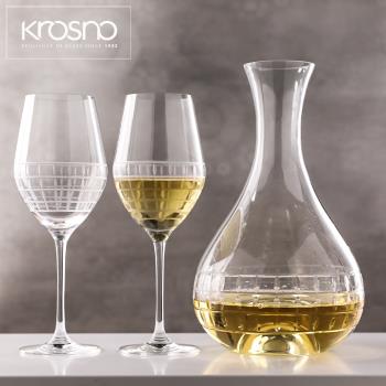 Krosno進口水晶玻璃手工花紋家用紅酒杯醒酒器酒具套裝白葡萄酒杯