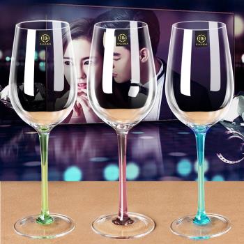 歐式6支套裝水晶玻璃 高腳杯 紅酒杯 家用2個一對無鉛葡萄只酒杯