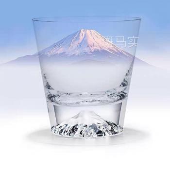 日系ins富士山玻璃杯創意個性威高顏值水晶士忌酒杯茶杯果汁杯.議