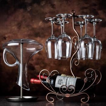 高端紅酒杯套裝家用高腳杯醒酒器奢華高端玻璃歐式6只裝酒具
