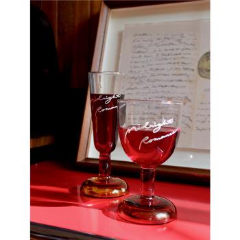 午夜博物館高腳杯 法式葡萄酒杯 紅酒香檳手工復古玻璃杯