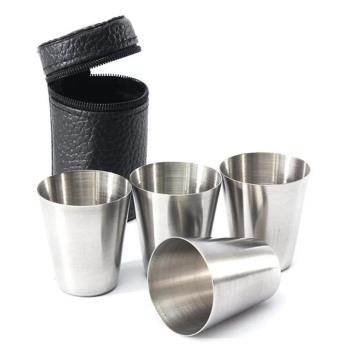 4pcs Set Polished Mini Stainless Steel Shot Glass Cup Drinki