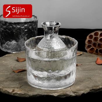 玻璃缸 清酒白酒壺溫酒器 創意日式錘目紋酒具器皿