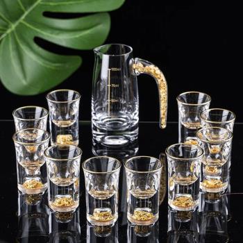 Crystal Liquor Spirits Shot Glasses Gift Box Gold Mountain T