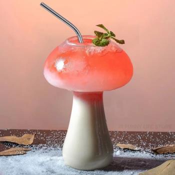 Mushroom Cocktail Glass Cup with Straw For drinks Beer Crea
