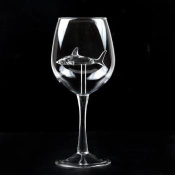 New 300ml Red Wine Goblet Built-in Shark Dolphin Starfish Tr