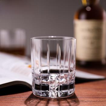 Krosno進口水晶玻璃帶花紋威士忌杯酒吧家用會所手刻洋酒杯飲料杯