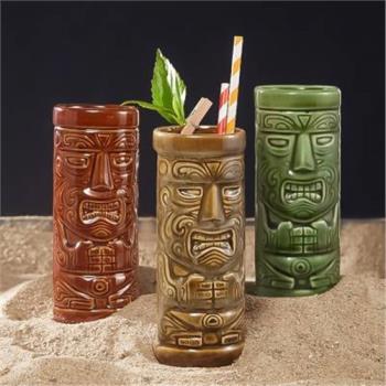 酒吧靈魂調酒師夏威夷風直身邁凱神像提基陶瓷tiki杯個性雞尾酒杯