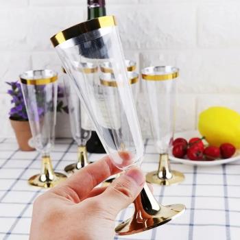 6Pcs/Set Disposable Plastic Wine Glass Champagne Red Wine F