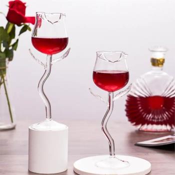 Wine Glass Exquisite Stable Base Transparent Rose Shape Gobl