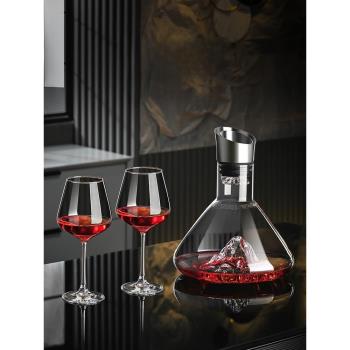 高端大肚勃艮第紅酒杯套裝家用水晶玻璃葡萄高腳杯創意醒酒器酒具