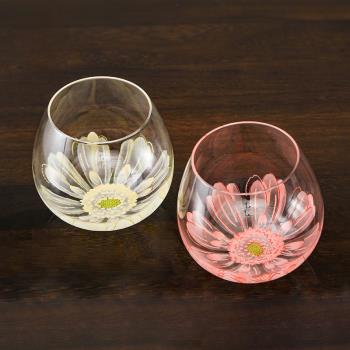 東洋佐佐木日本進口玻璃杯日式家用創意不倒翁水杯小清新女士水杯